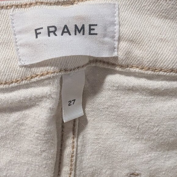 FRAME | Le Bardot Cropped Flare Leg Jeans in Ecru - Picture 5 of 11